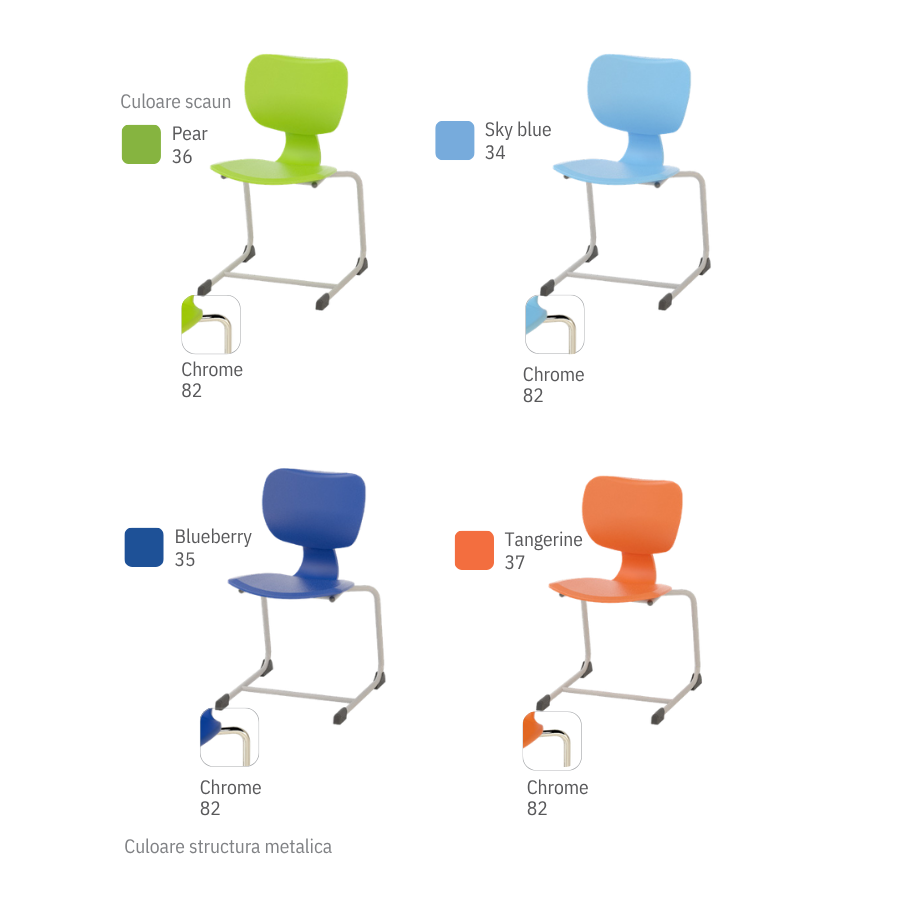 Scaun scolar ergonomic tip cantilever Esco COPRA-C pentru clase gimnaziale si liceale