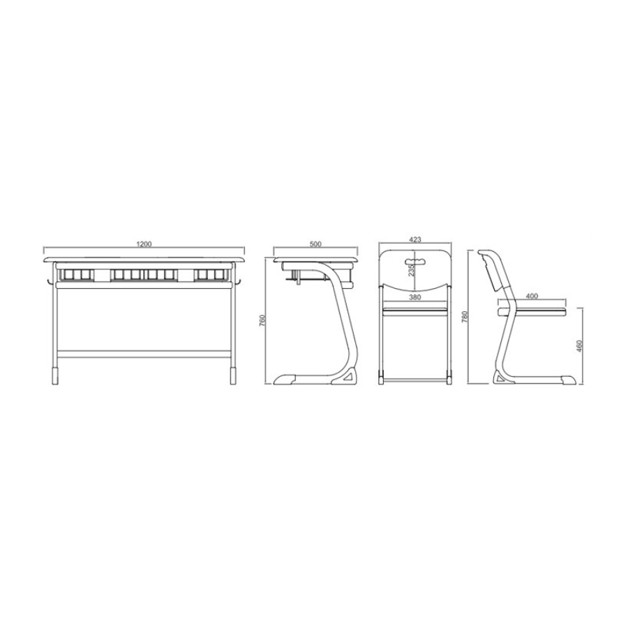 Set școlar dublu Ergo School 3, pentru clasele VII–XII