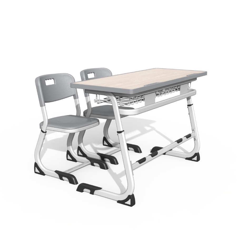 Set școlar dublu ergonomic Ergo School 01 cu înălțime reglabilă, pentru clasele I–XII
