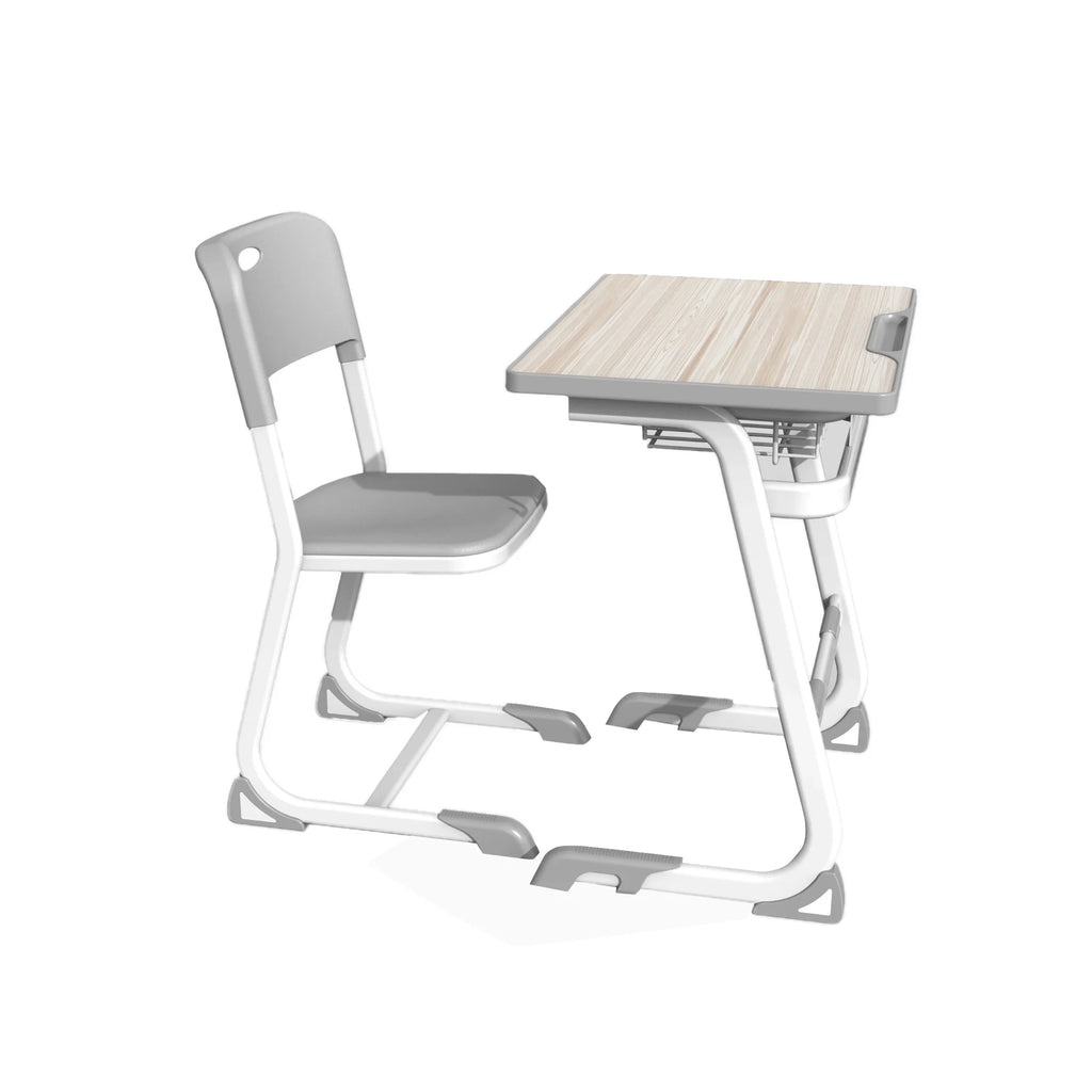 Scaun școlar Ergo School, pentru clasele VIII–XII, alb-gri