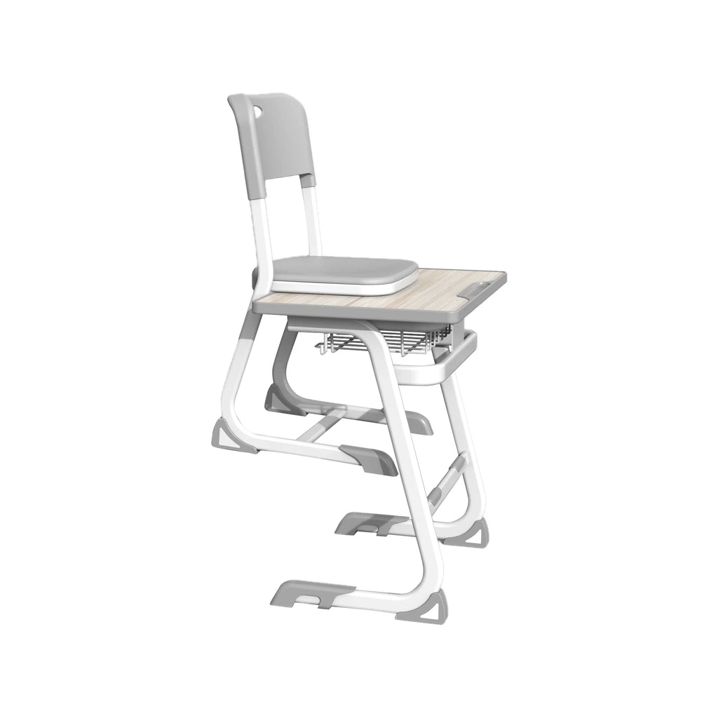 Scaun școlar Ergo School, pentru clasele VIII–XII, alb-gri
